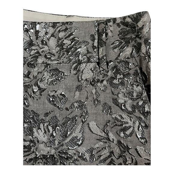 Silver Gray Metallic Trouser Shorts LC Lauren Conrad 2 Preppy Dressy Brocade - Picture 2 of 5